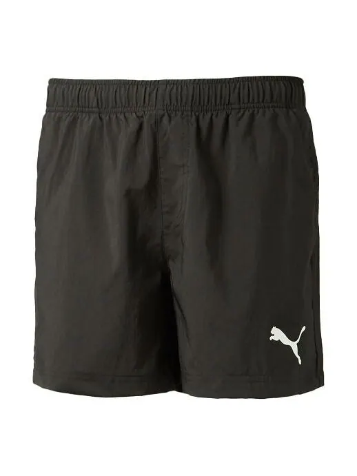 Шорты embossed logo fleece shorts 'black white' Puma — изображение 1 из 1, черный/белый