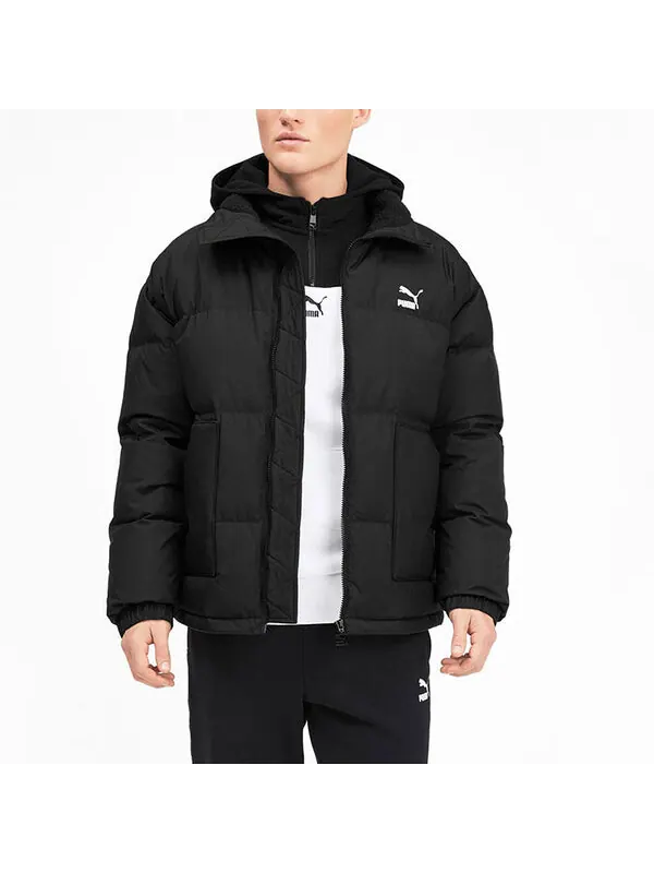 Куртка classics down jacket 'black white' Puma — изображение 4 из 4, черный/белый