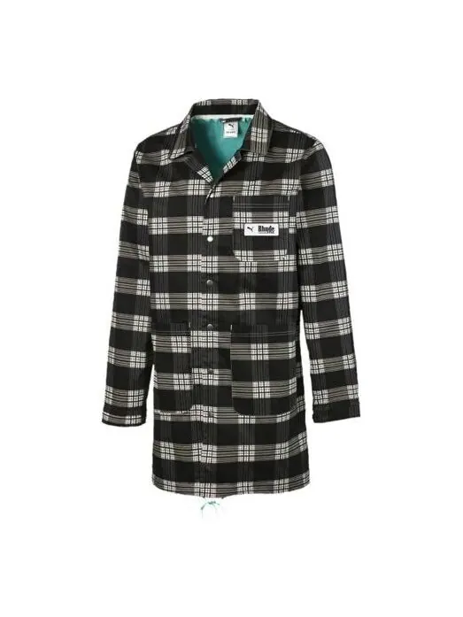 Куртка x rhude aop coat crossover plaid jacket white Puma — изображение 1 из 2, белый