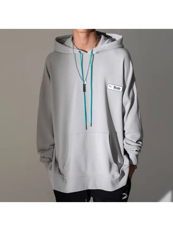Толстовка x rhude series knit drawstring gray Puma — изображение 3 из 4, серый