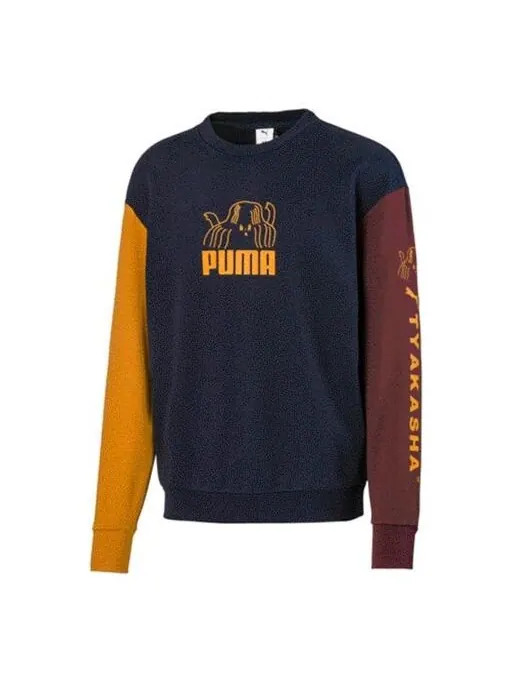 Толстовка x tyakasha crossover round neck navy blue Puma — изображение 1 из 2, синий