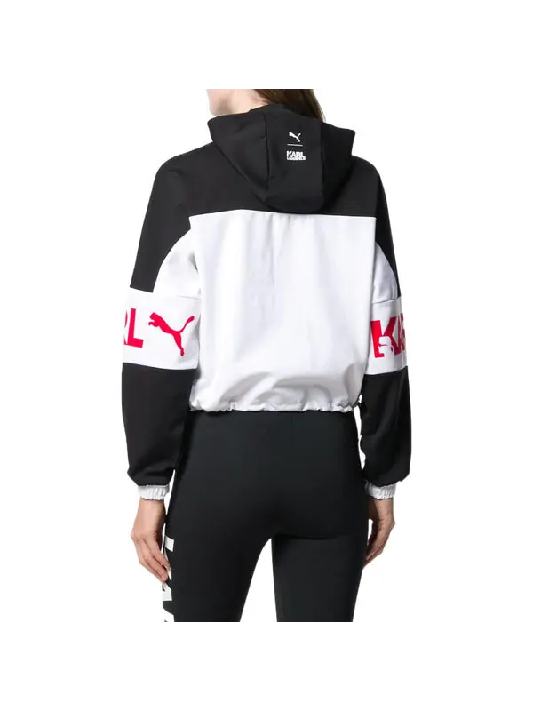 Толстовка x karl xtg half-zip hoodie 'black white red' Puma — изображение 3 из 4, черный/белый/красный