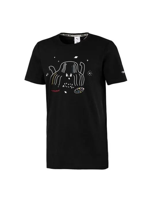 Футболка x tyakasha crossover series short sleeve couple style black Puma — изображение 1 из 2, черный