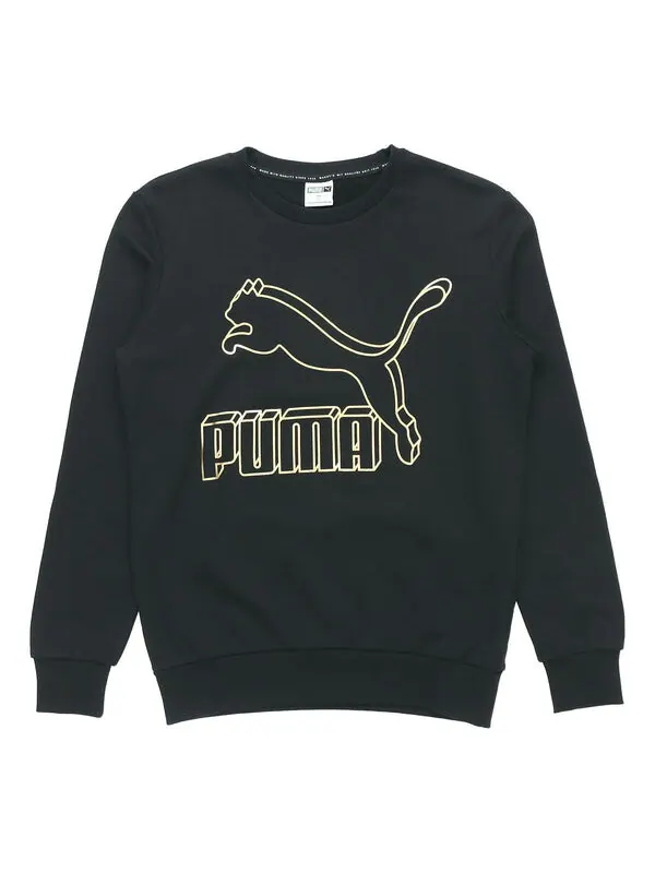 Свитер classics logo sweater 'black yellow' Puma
