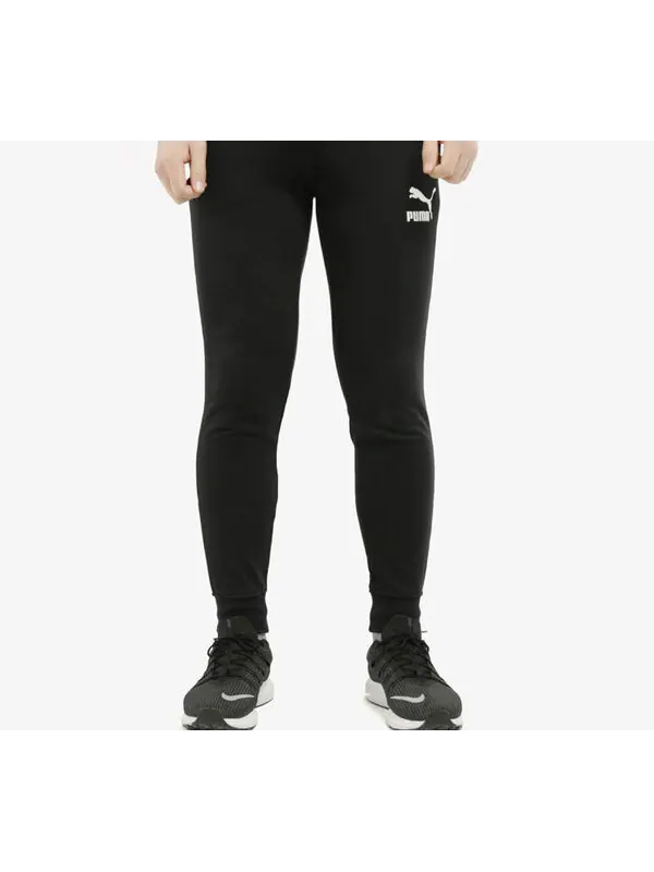 Брюки regular track sweatpants 'black white' Puma — изображение 4 из 4, черный/белый