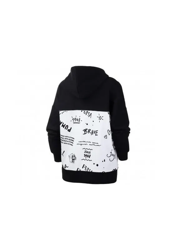 Толстовка classics aop logo printing drawstring black Puma — изображение 2 из 2, черный