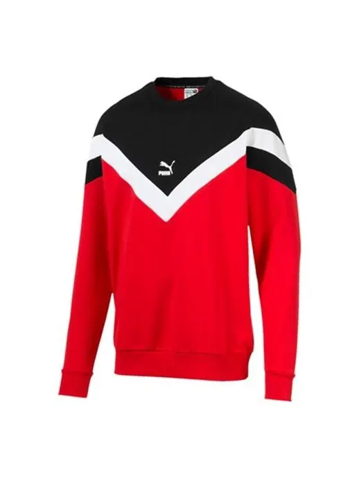 Толстовка sports round neck knit pullover black red Puma — изображение 1 из 3, красный