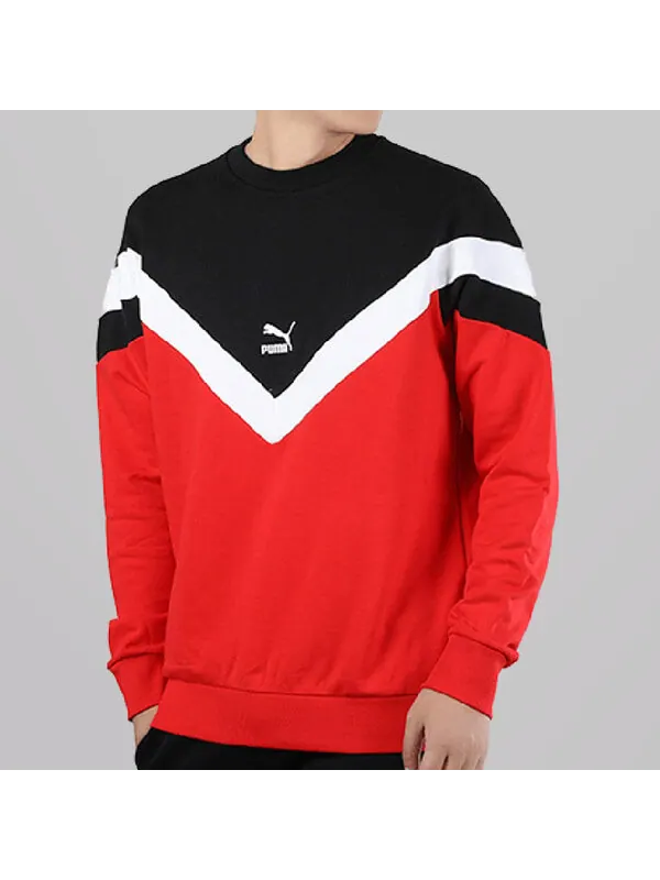 Толстовка sports round neck knit pullover black red Puma — изображение 3 из 3, красный