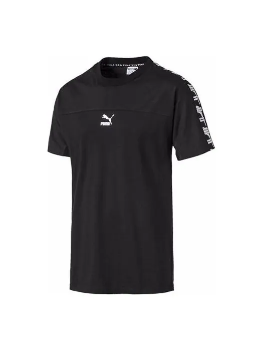 Футболка clothing t-shirt 'black white' Puma — изображение 1 из 4, черный/белый