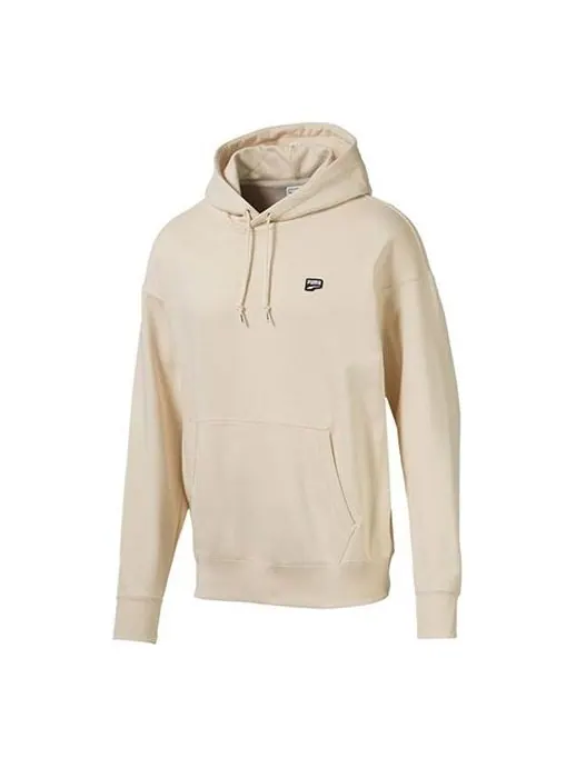 Толстовка downtown po hoody casual sports beige Puma — изображение 1 из 4, белый