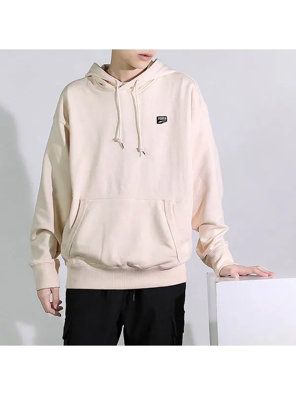 Толстовка downtown po hoody casual sports beige Puma — изображение 3 из 4, белый