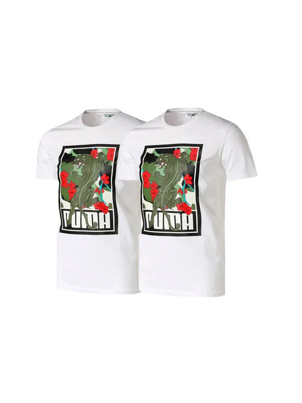Футболка sakura pack graphic crew t-shirt 'white black red' Puma — изображение 3 из 4, белый/черный/красный
