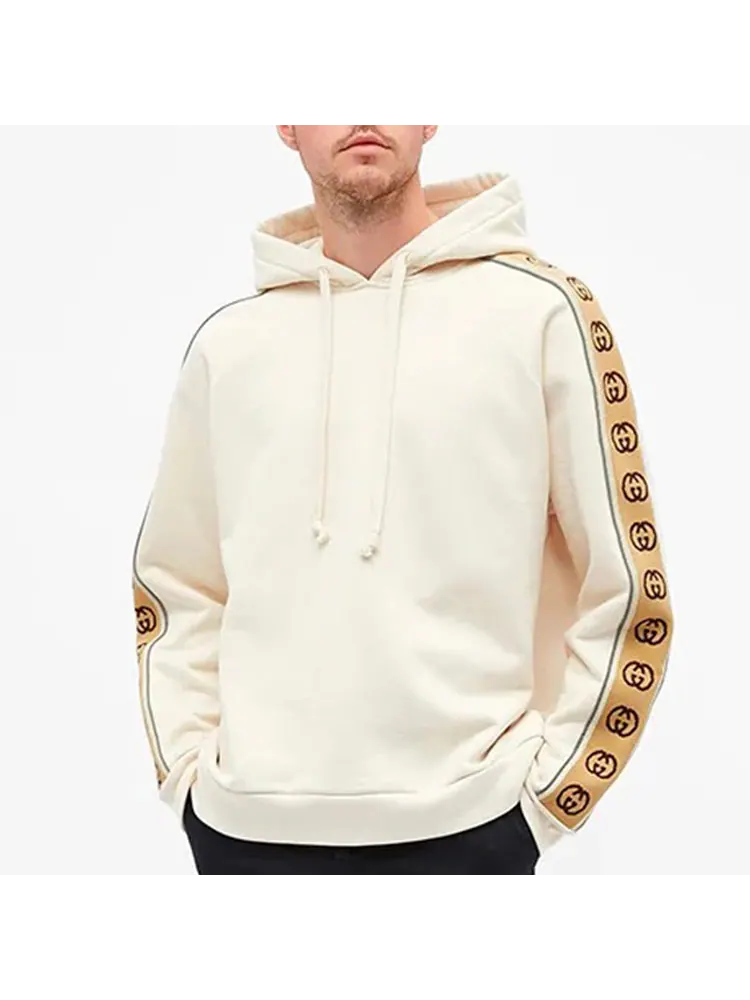 Худи Gucci Men's Side Sleeve GG Logo — изображение 3 из 4, бежевый