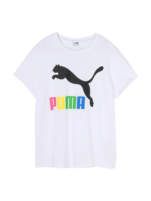 Футболка classics logo tee large logo round neck white Puma — изображение 1 из 2, белый