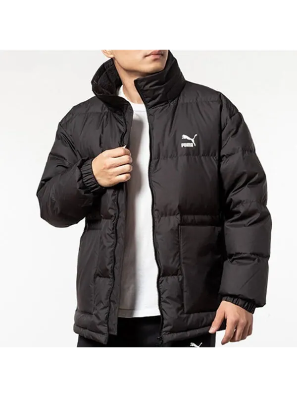 Куртка classics down puffer jacket 'black white' Puma — изображение 3 из 3, черный/белый