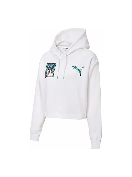 Толстовка claw pack logo hoodie 'white blue' Puma — изображение 1 из 2, белый/синий