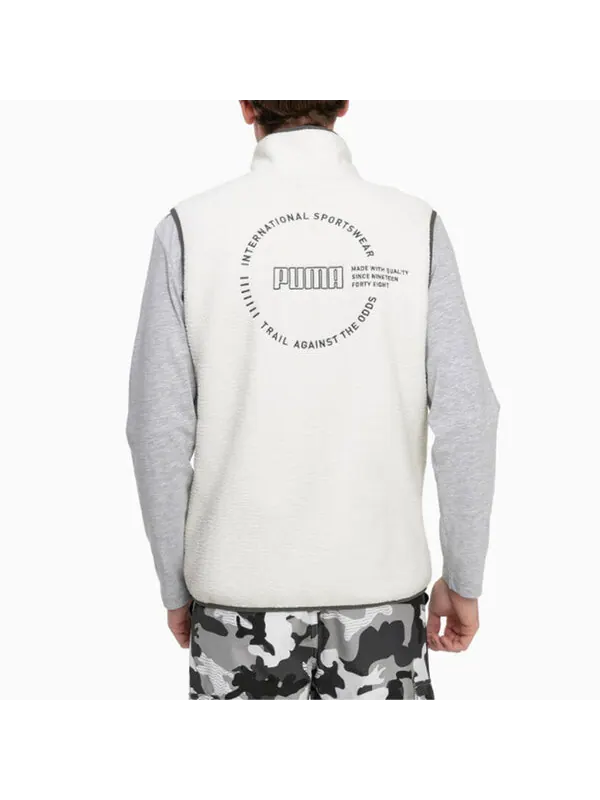 Жилет xtg trail fleece full zip pocket vest 'white black orange' Puma — изображение 4 из 4, белый/черный/оранжевый