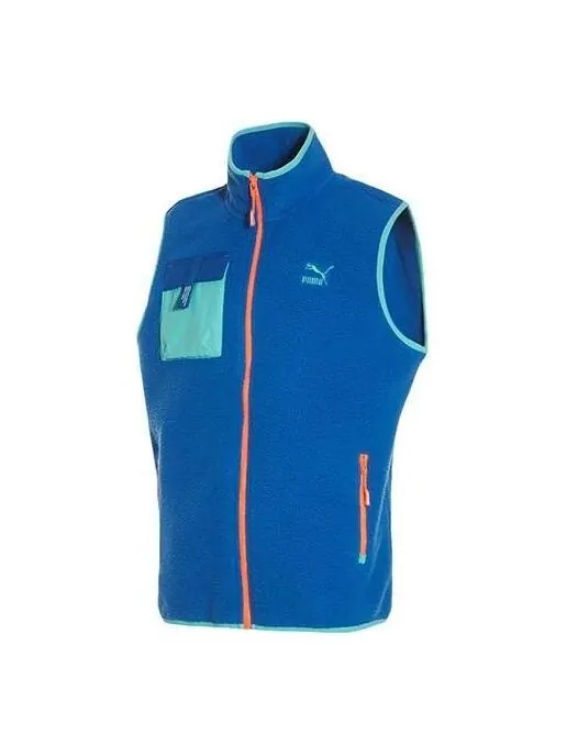 Жилет xtg trail fleece full zip pocket vest 'blue orange' Puma