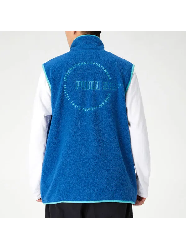 Жилет xtg trail fleece full zip pocket vest 'blue orange' Puma — изображение 4 из 4, синий/оранжевый