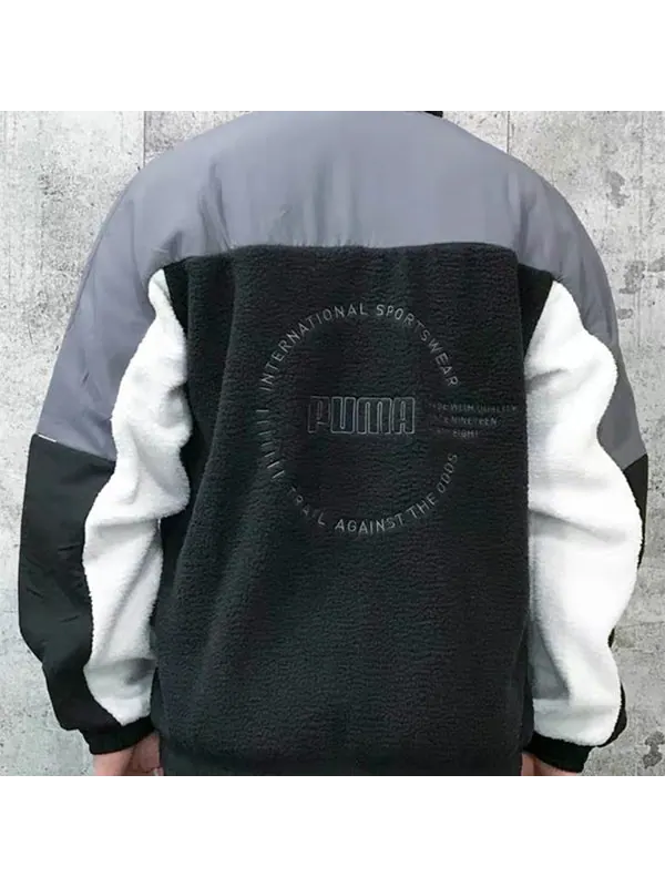 Куртка lapel fleece jacket black Puma — изображение 4 из 4, черный