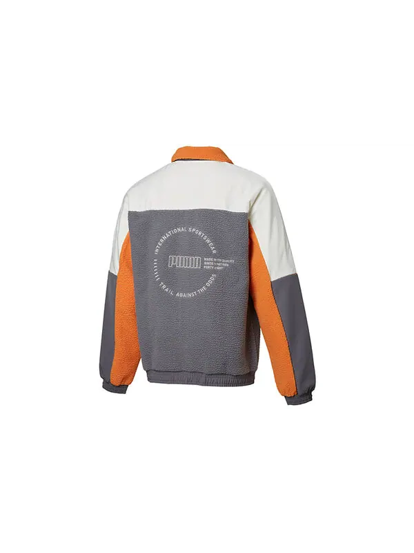 Куртка lapel fleece jacket gray Puma — изображение 2 из 2, серый