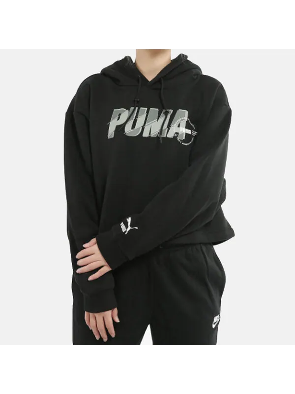 Толстовка colorblock alphabet logo printing black Puma — изображение 3 из 4, черный