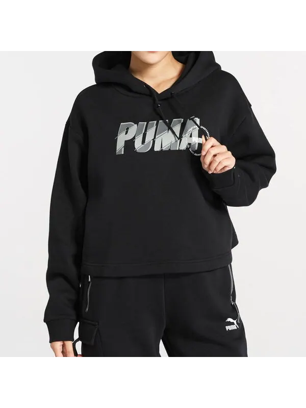 Толстовка colorblock alphabet logo printing black Puma — изображение 4 из 4, черный