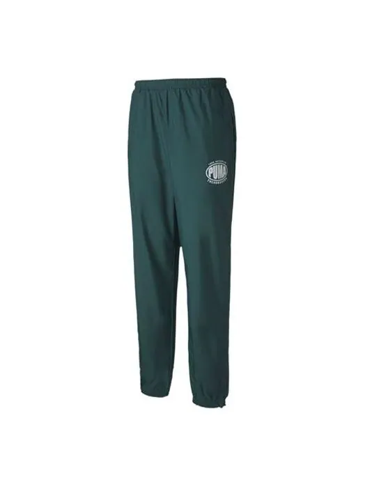 Брюки x the hundreds track pants 'green white' Puma — изображение 1 из 4, зеленый/белый