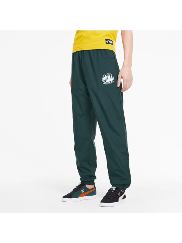 Брюки x the hundreds track pants 'green white' Puma — изображение 3 из 4, зеленый/белый
