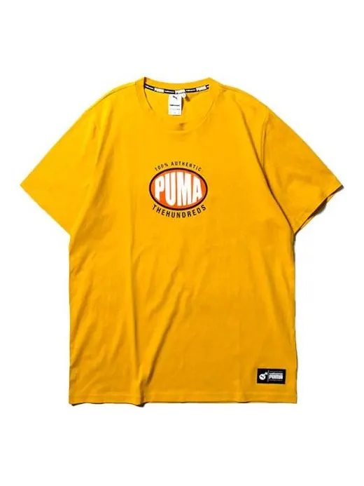 Футболка x the hundreds logo printed short sleeve tee gold Puma — изображение 1 из 3, золото
