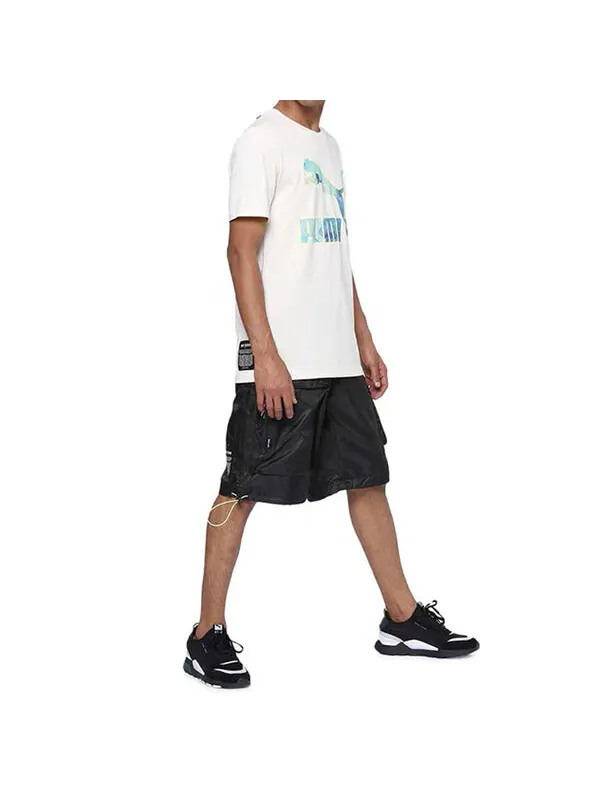 Шорты x central saint martins woven shorts 'black white' Puma — изображение 3 из 4, черный/белый