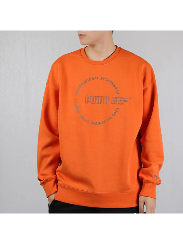 Толстовка alphabet logo printing fleece lined round neck orange Puma — изображение 3 из 4, оранжевый