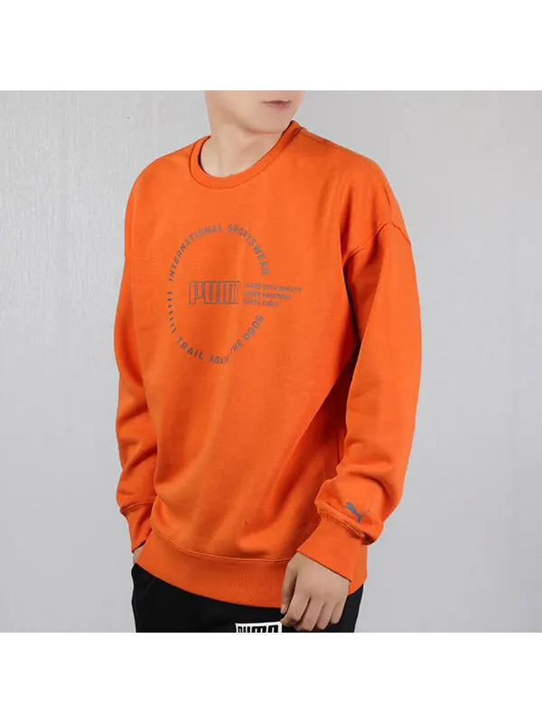 Толстовка alphabet logo printing fleece lined round neck orange Puma — изображение 4 из 4, оранжевый