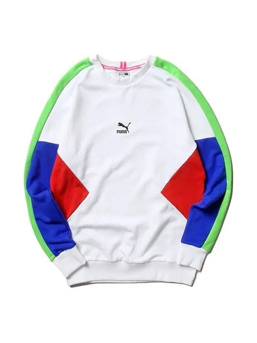 Толстовка men's tfs crew round neck pullover white Puma — изображение 1 из 4, белый