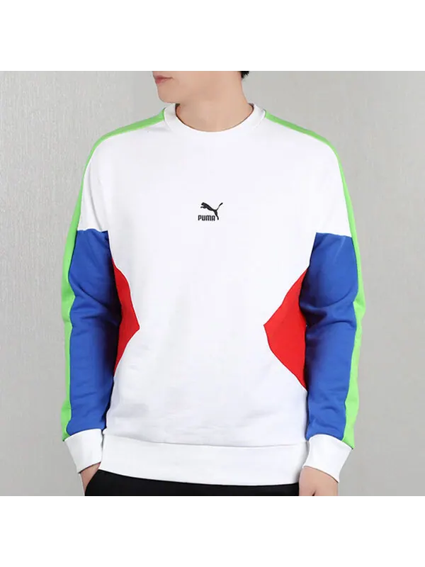 Толстовка men's tfs crew round neck pullover white Puma — изображение 3 из 4, белый