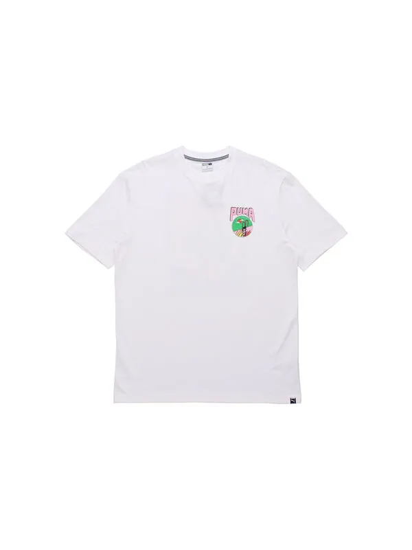 Футболка back pattern printing short sleeve white Puma — изображение 2 из 4, белый