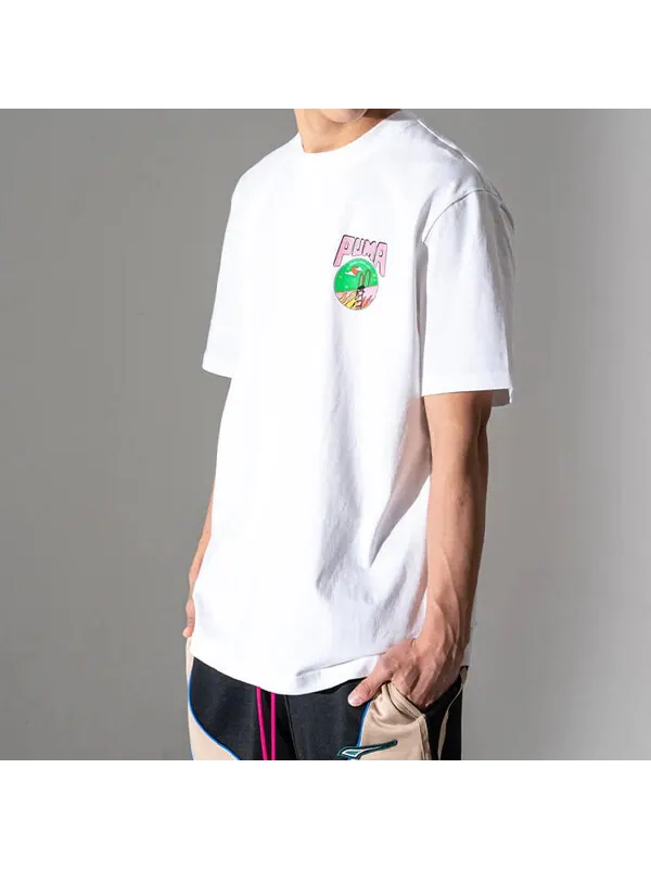 Футболка back pattern printing short sleeve white Puma — изображение 4 из 4, белый