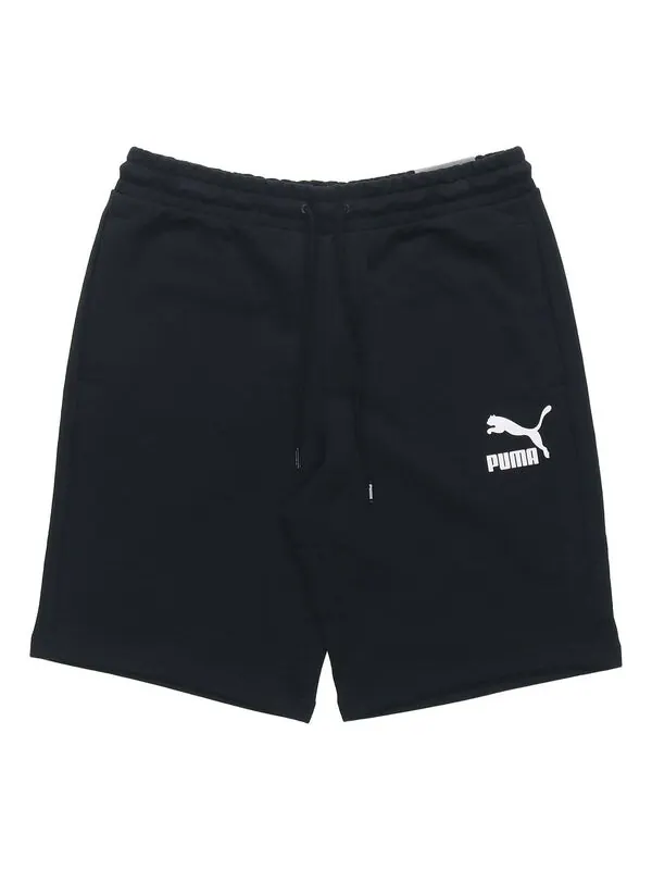 Шорты classics logo shorts 'black white' Puma — изображение 1 из 4, черный/белый