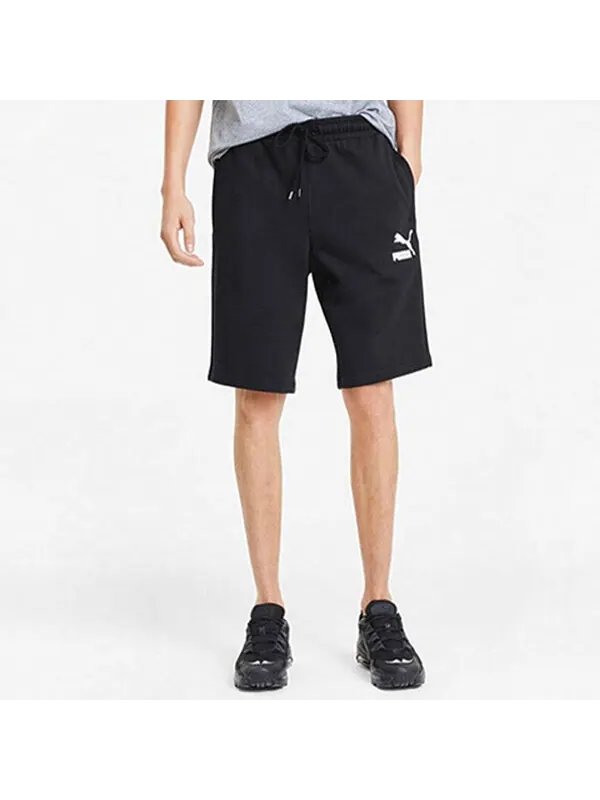 Шорты classics logo shorts 'black white' Puma — изображение 3 из 4, черный/белый