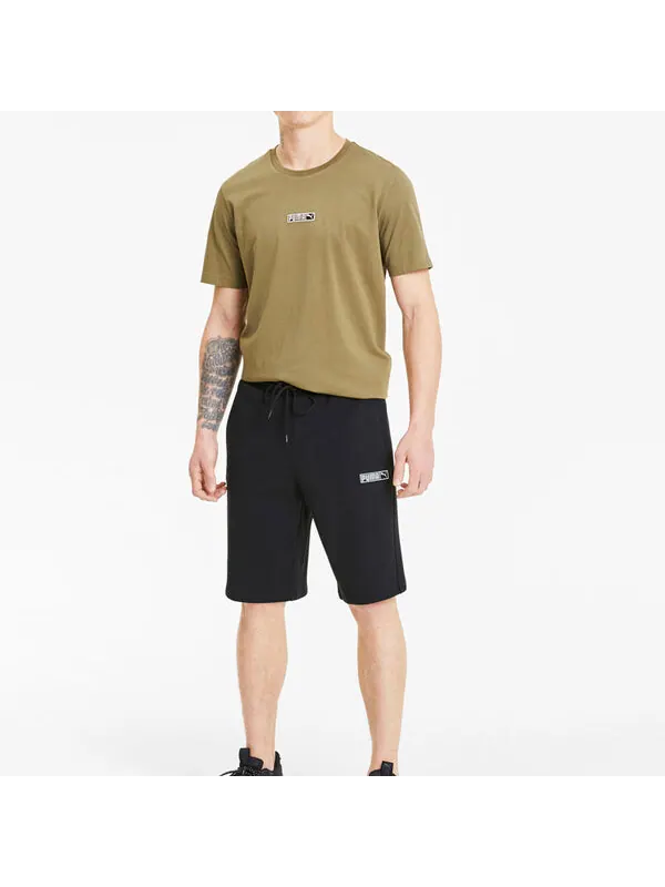 Шорты classics logo shorts 'black white' Puma — изображение 3 из 4, черный/белый