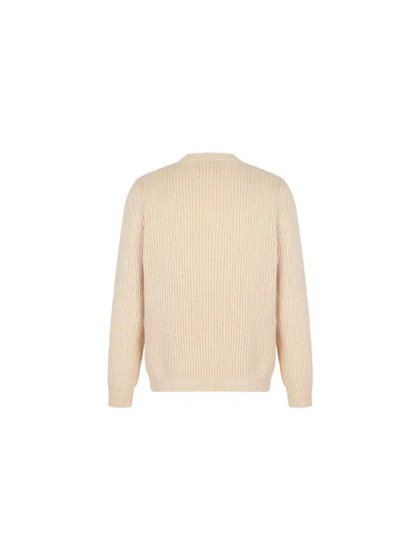 Свитер Gucci waffle-knit gg jumper — изображение 2 из 4, бежевый
