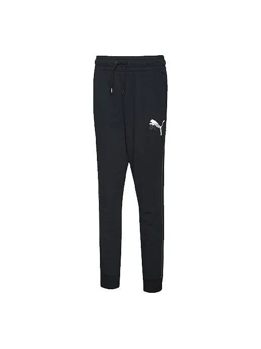 Брюки njr evostripe pants 'black white' Puma — изображение 1 из 2, черный/белый