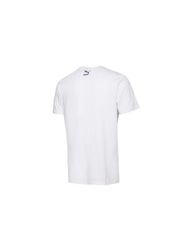 Футболка basic logo tee 'white black' Puma — изображение 2 из 2, белый/черный