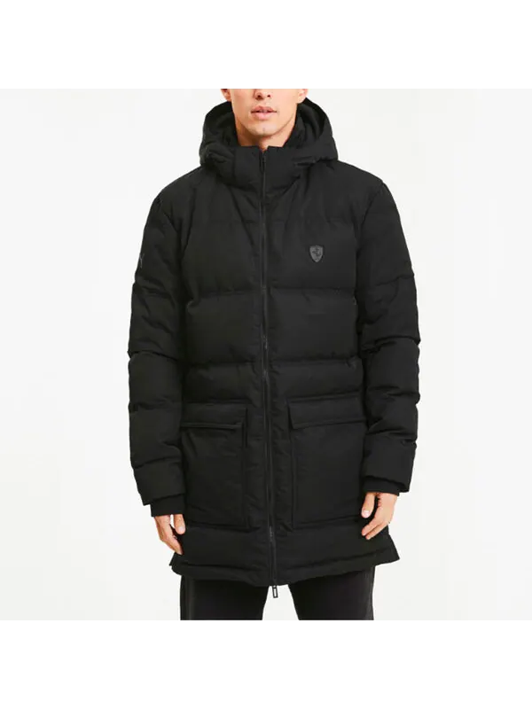 Куртка scuderia ferrari style down jacket 'black' Puma — изображение 3 из 4, черный