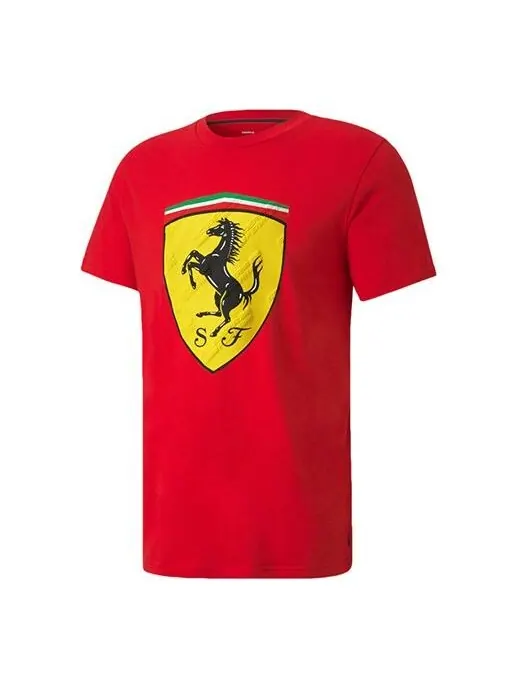 Футболка ferrari race big shieldtee+ printing short sleeve racing red t-shirt Puma — изображение 1 из 4, красный