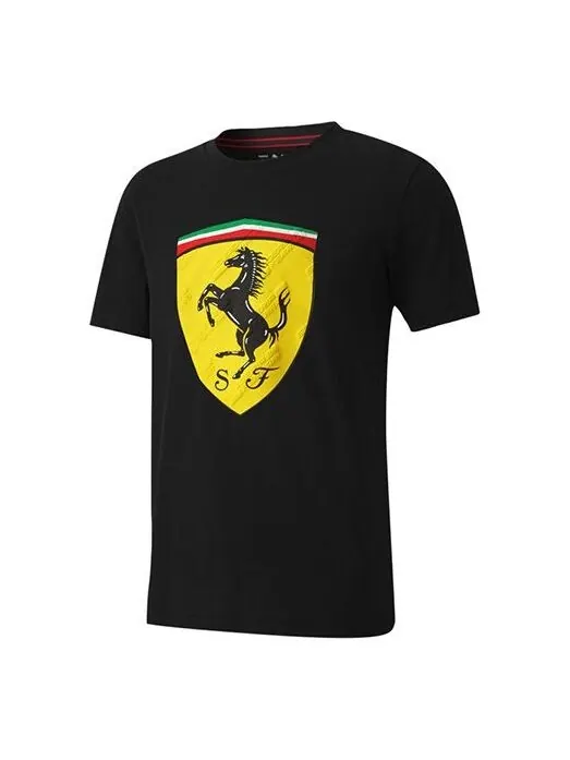 Футболка ferrari race big shieldtee+ printing short sleeve black Puma — изображение 1 из 3, черный