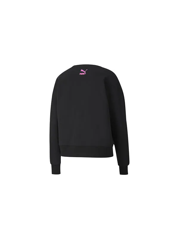Свитер sport crew sweater 'black purple' Puma — изображение 2 из 2, черный/фиолетовый