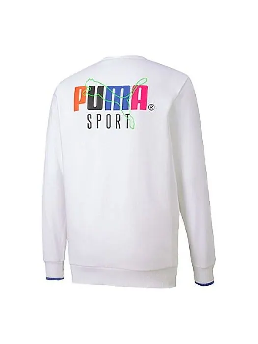 Толстовка PUMA Casual Sports Running Round Neck Pullover Long Sleeves White — изображение 1 из 2, белый