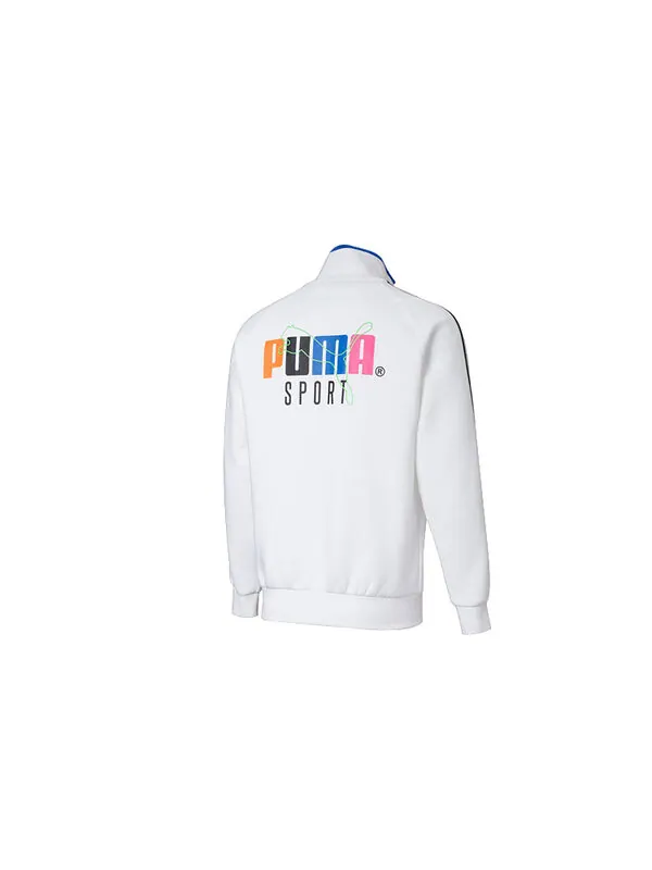 Куртка stand collar colorblock logo casual jacket white Puma — изображение 2 из 2, белый