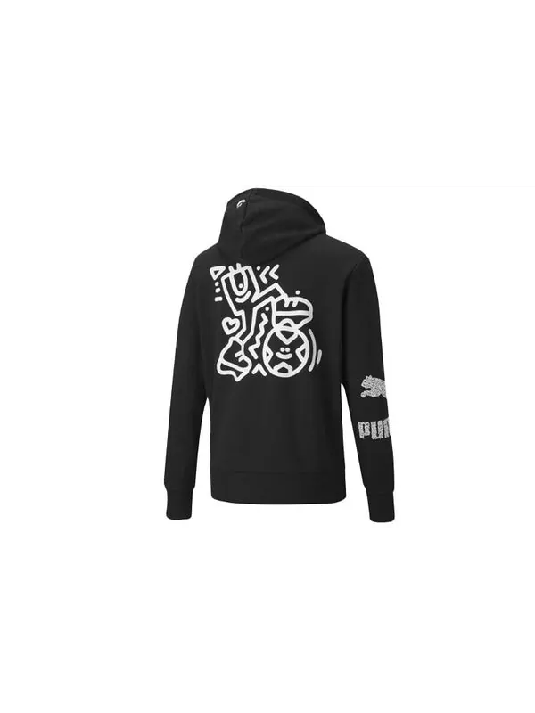 Толстовка x mr doodle hoodie 'black white' Puma — изображение 2 из 2, черный/белый